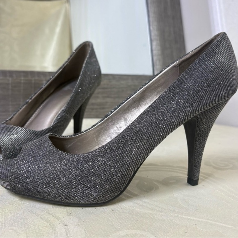Chic Silver Glitter Heels